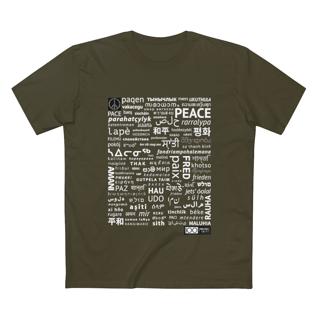 Men's Peace Tee - white print - Image 13