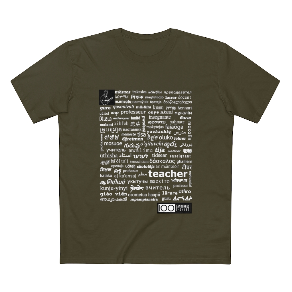 Men's Teacher Tee - white print - Image 13