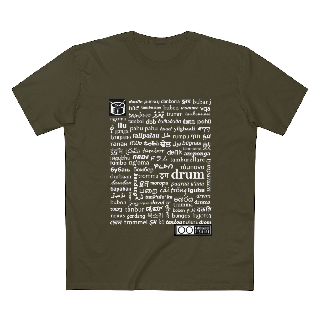 Men's Drum Tee - white print - Image 13