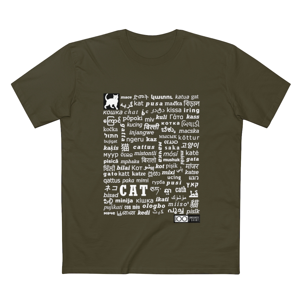 Men's Cat Tee - white print - Image 13