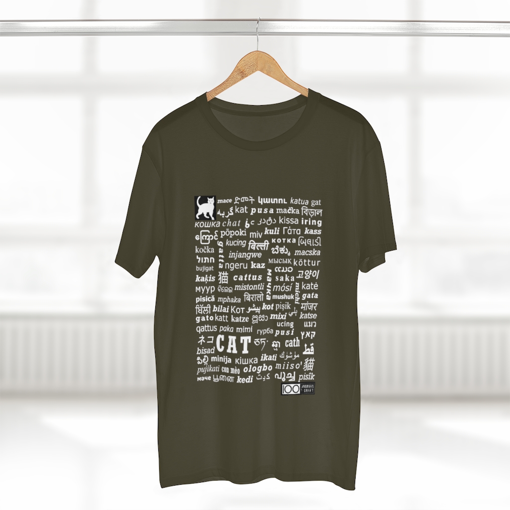 Men's Cat Tee - white print - Image 14