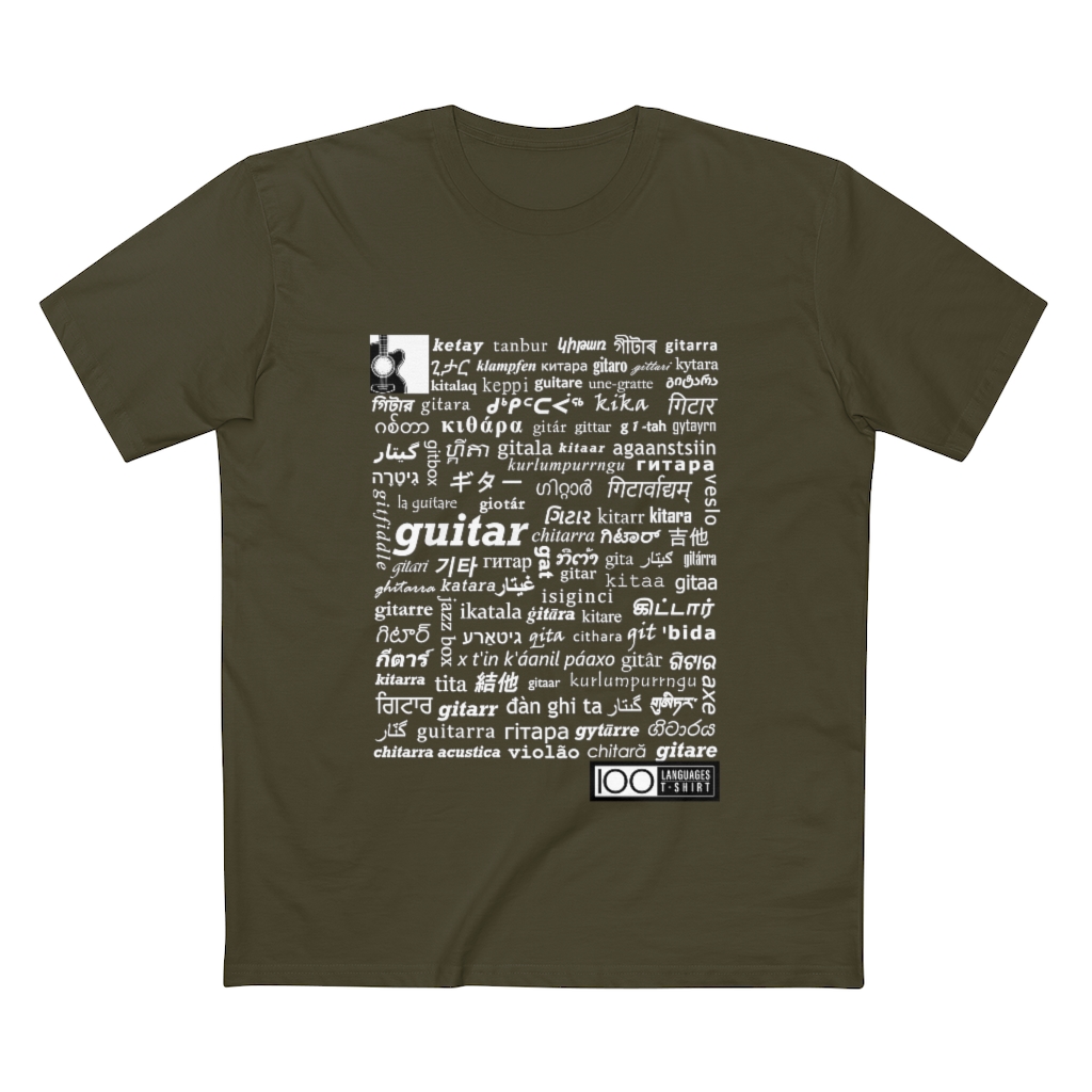 Men's Guitar Tee - white print - Image 13