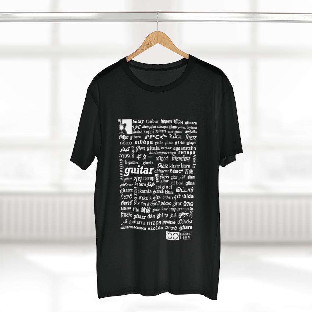 Men's Guitar Tee - white print - Image 2