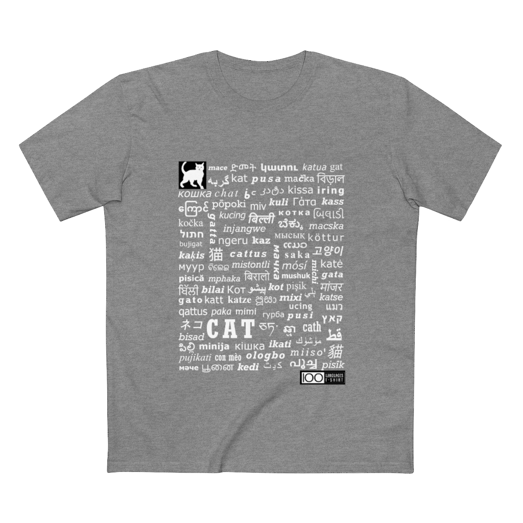 Men's Cat Tee - white print - Image 10