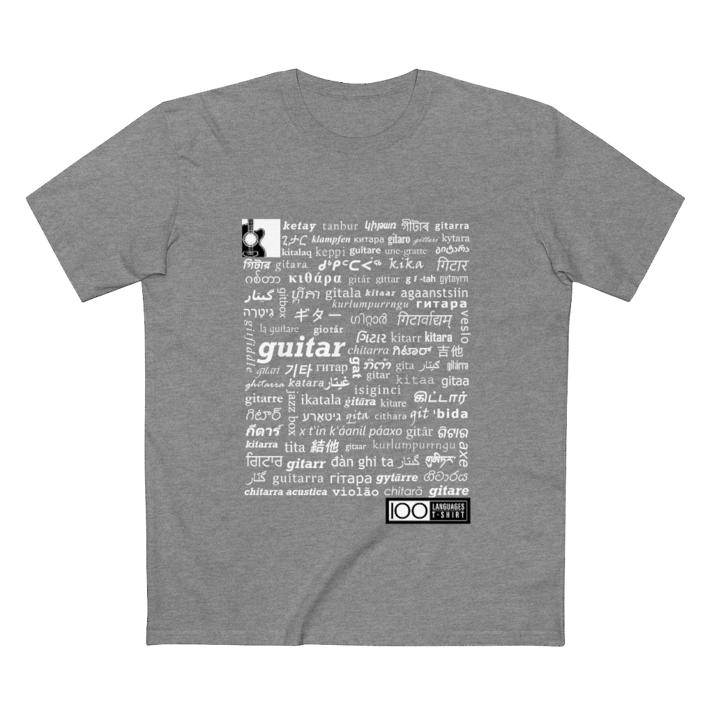 Men's Guitar Tee - white print - Image 10