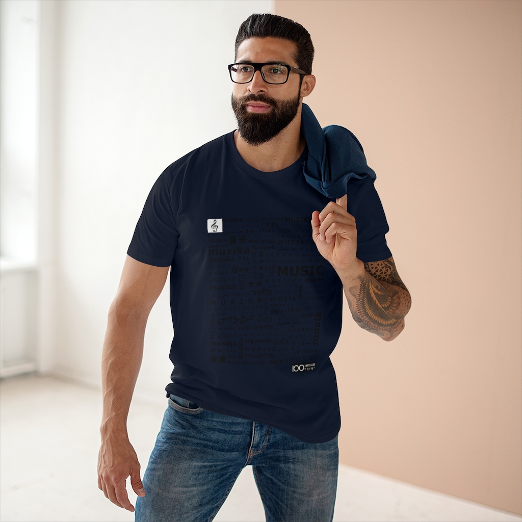 Men's Music Tee - black print - Image 21