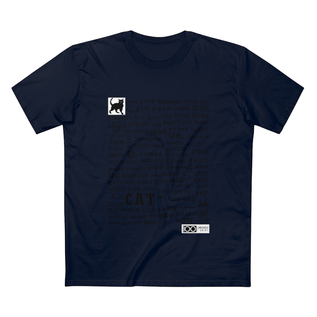 Men's Cat Tee - black print - Image 19