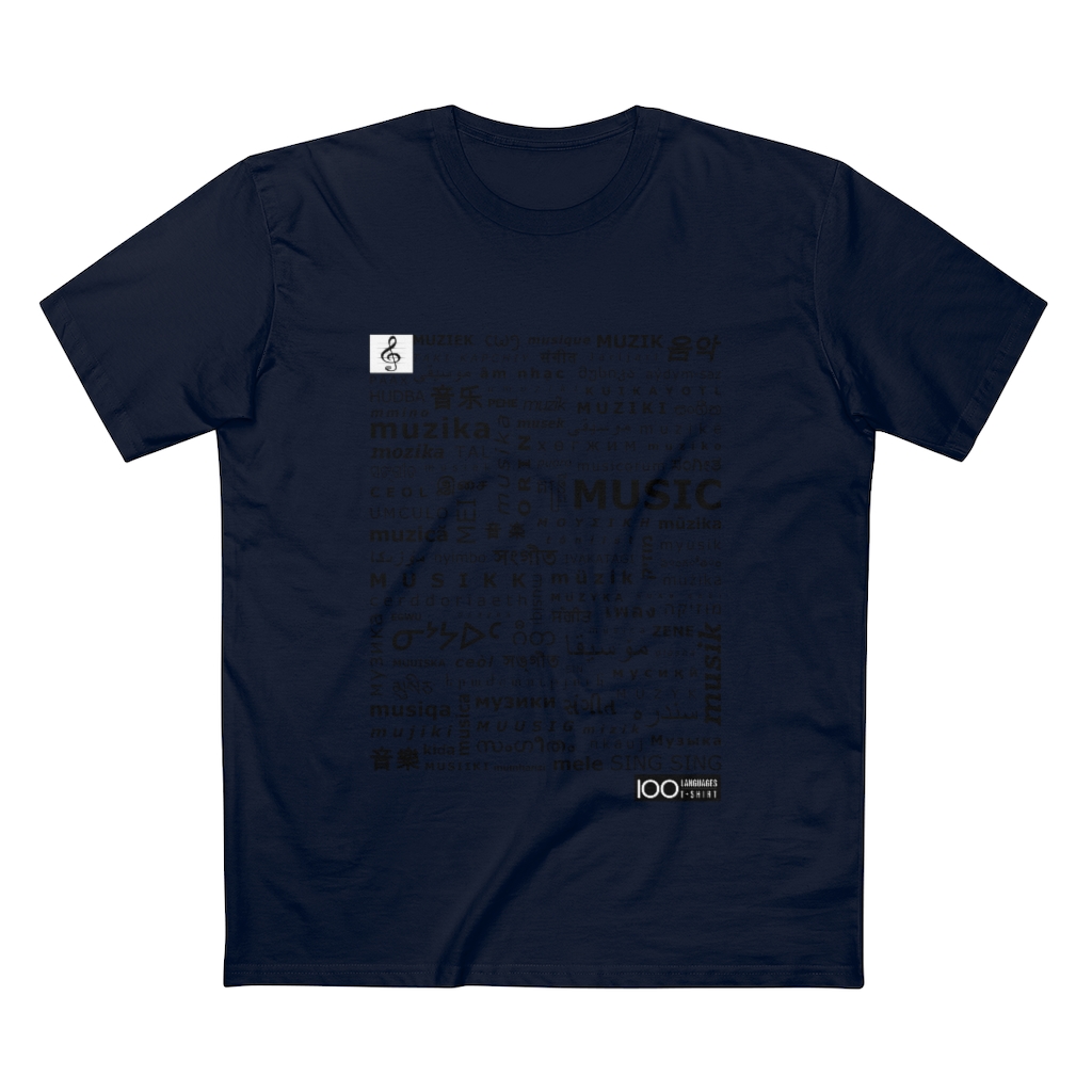 Men's Music Tee - black print - Image 19