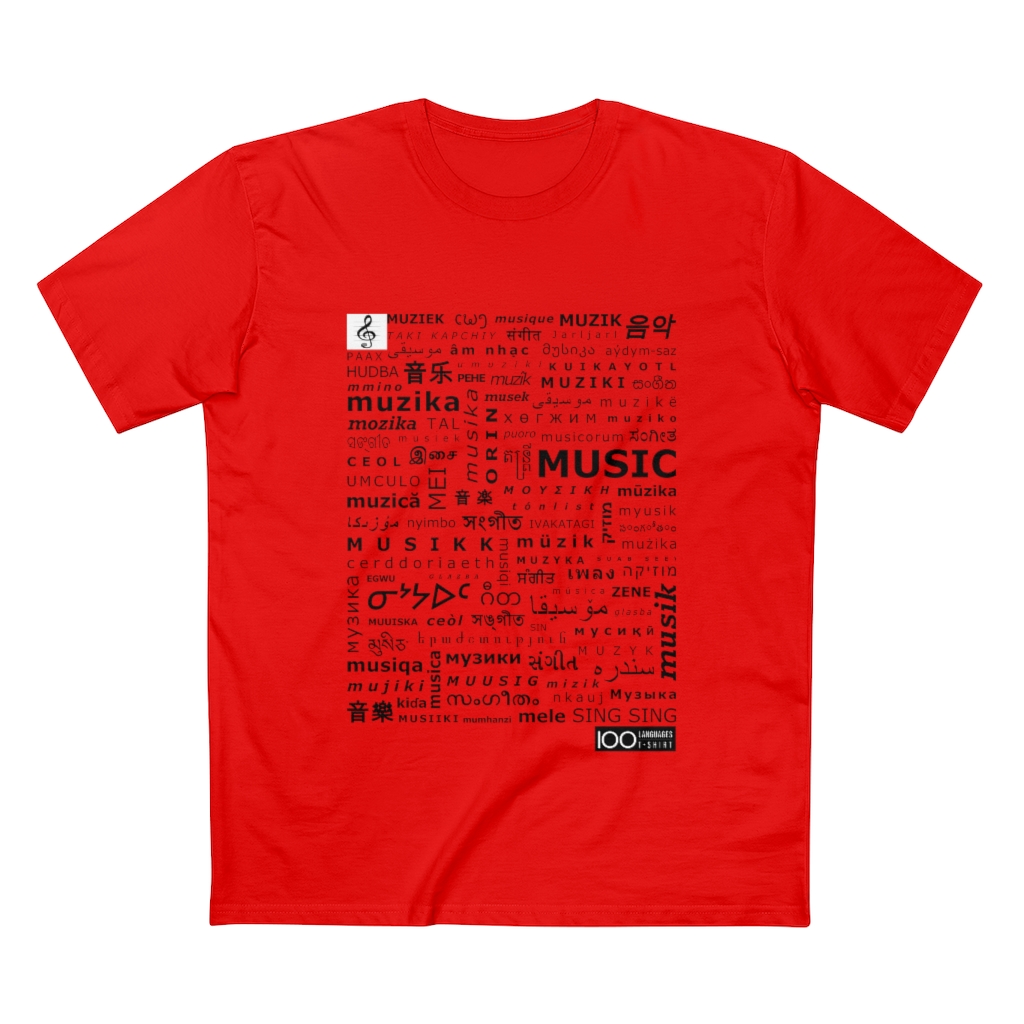 Men's Music Tee - black print - Image 4