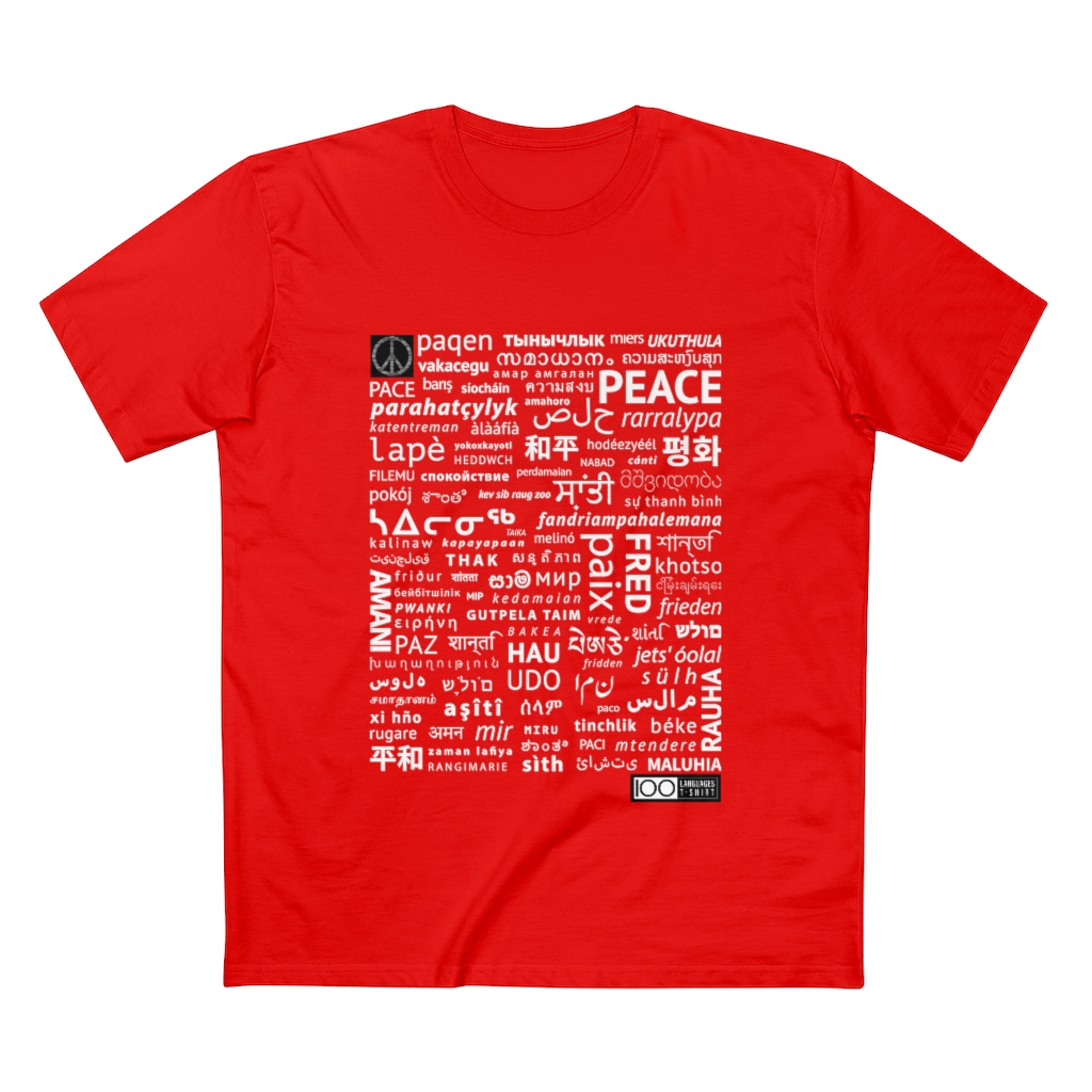 Men's Peace Tee - white print - Image 4
