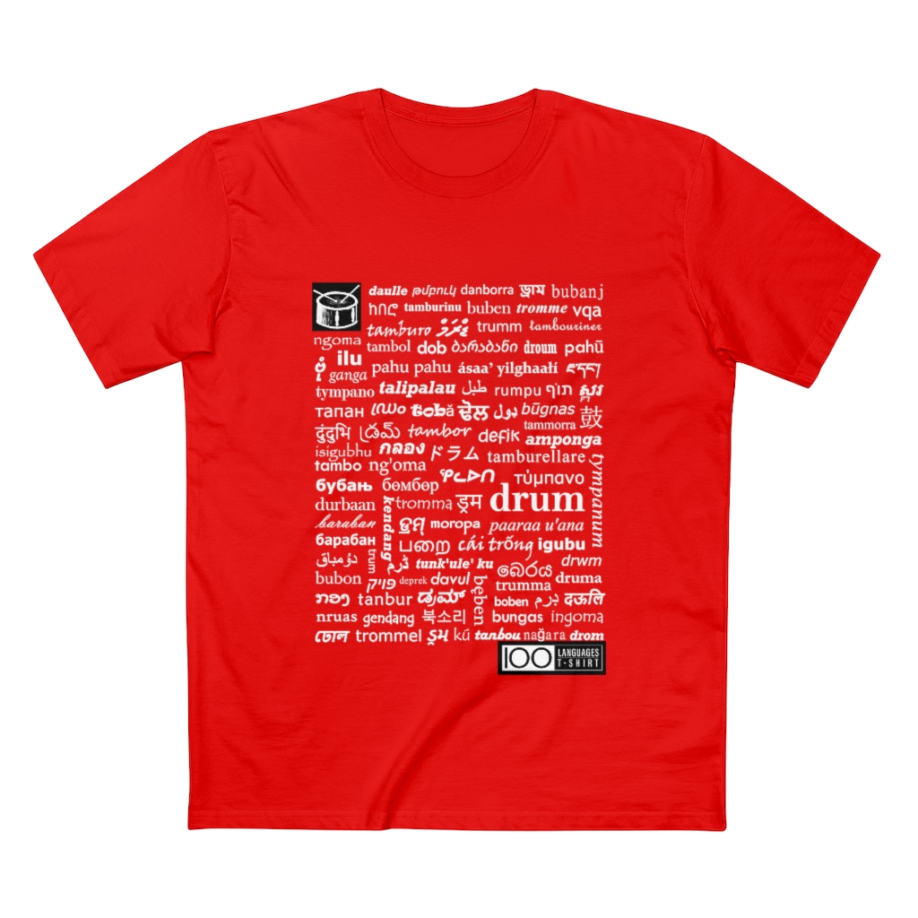 Men's Drum Tee - white print - Image 4