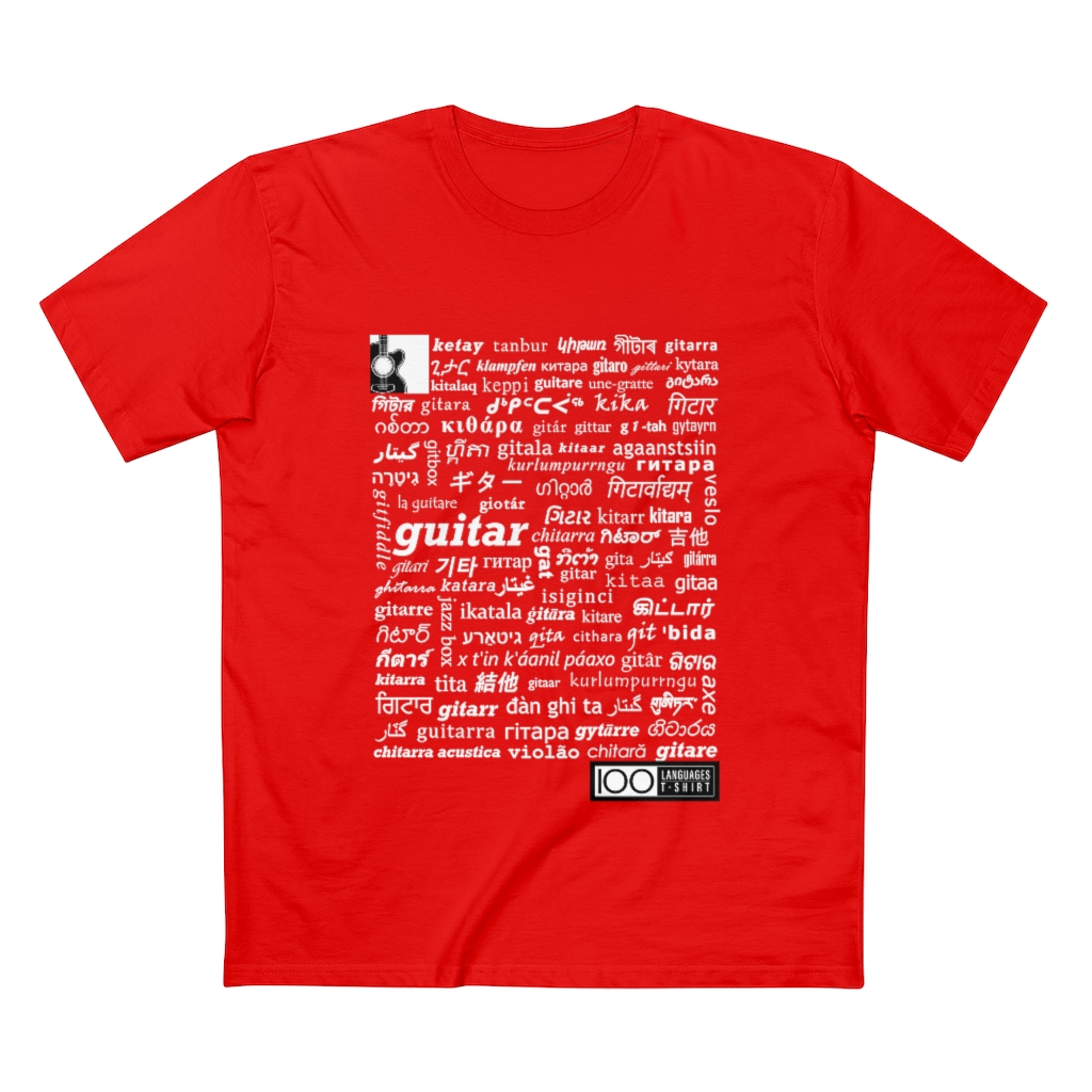Men's Guitar Tee - white print - Image 4