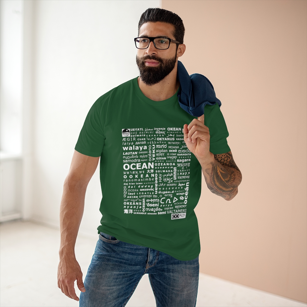 Men's Ocean Tee - white print - Image 21