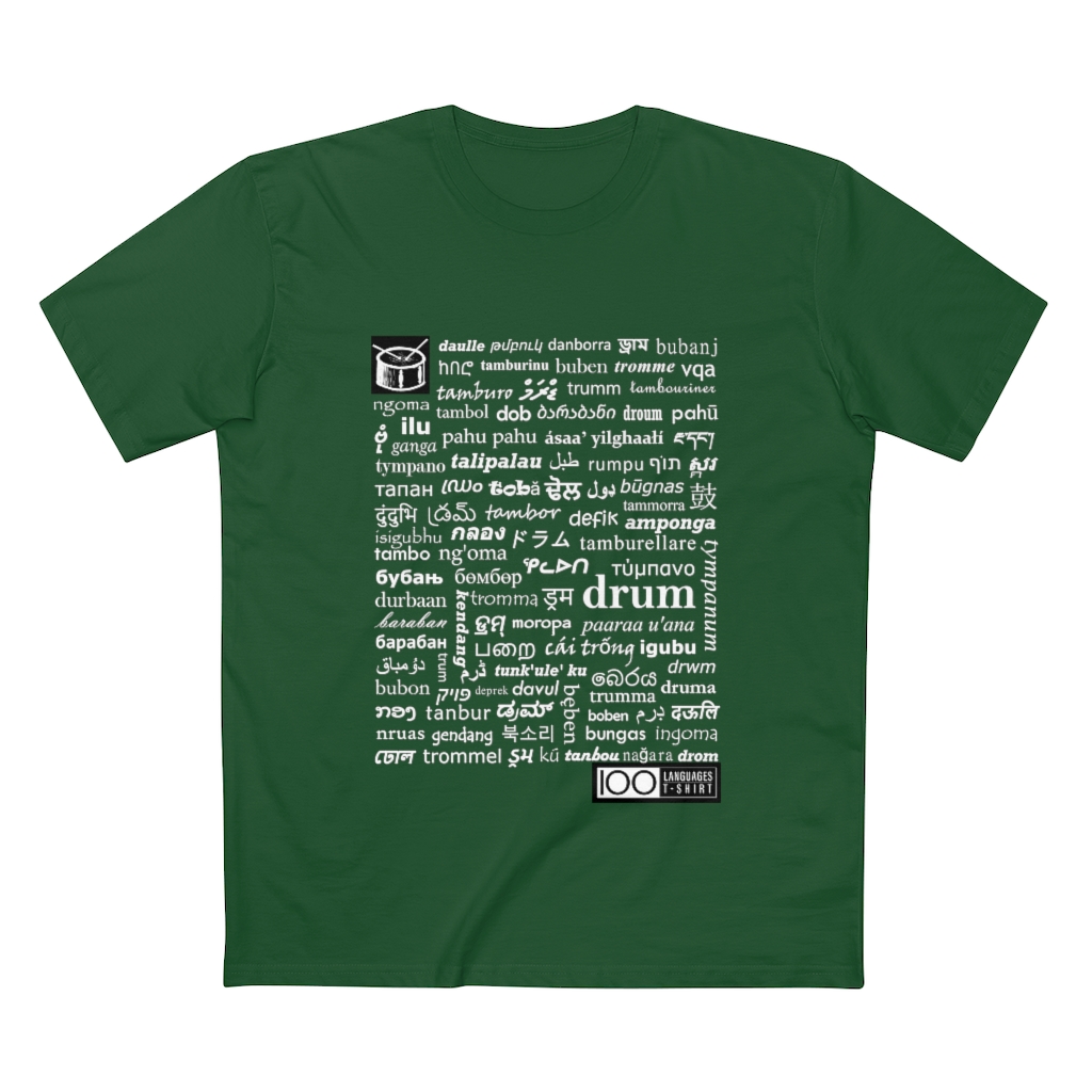 Men's Drum Tee - white print - Image 16