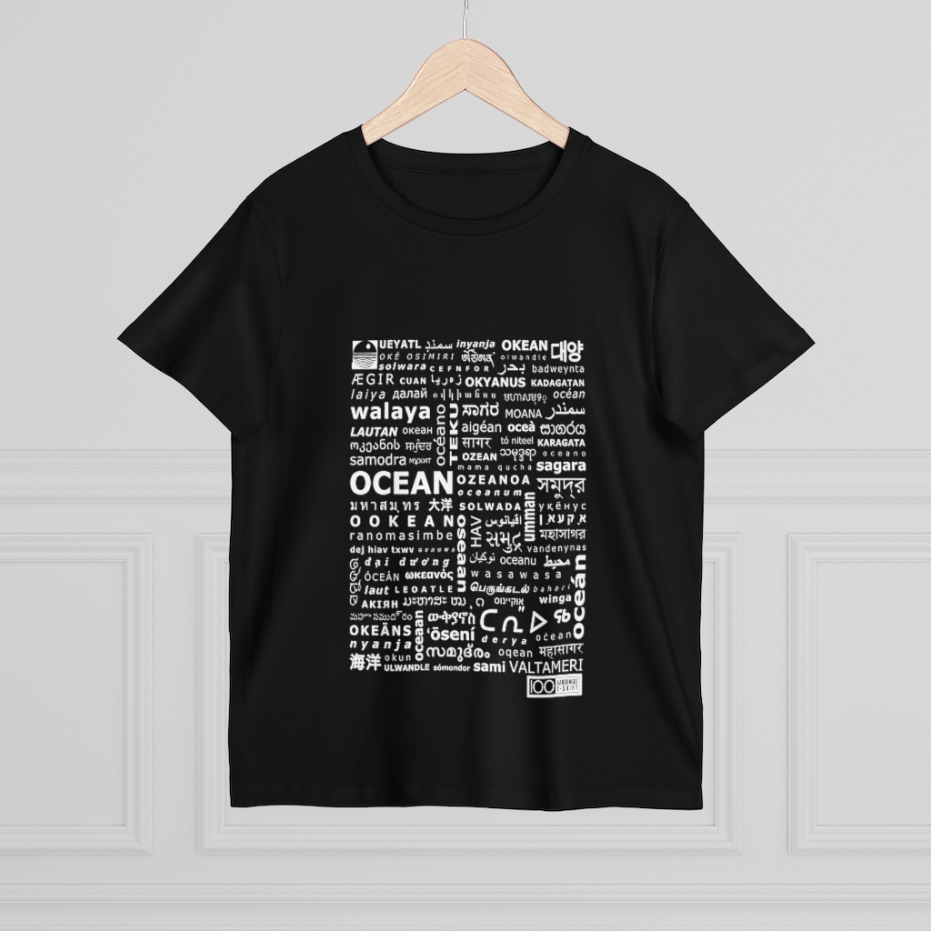 Women's Ocean Tee - white print