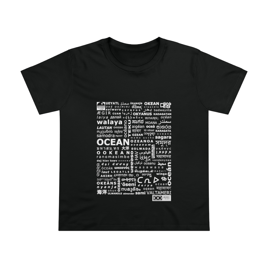 Women's Ocean Tee - white print - Image 2