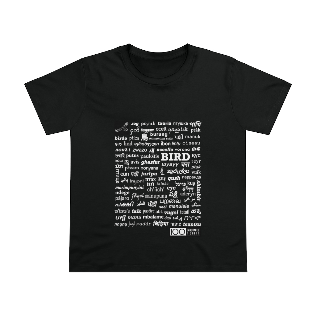 Women's Bird Tee - white print