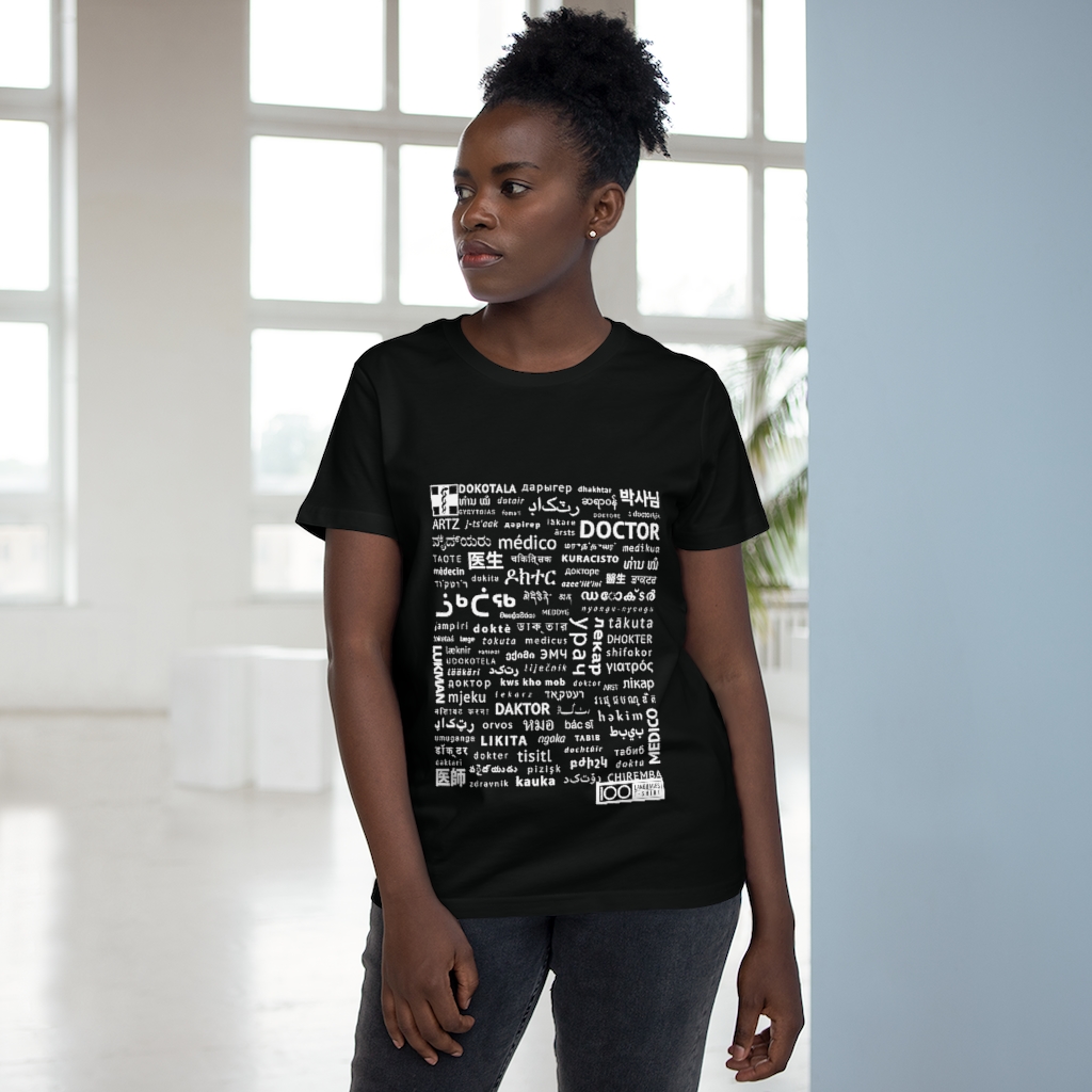 Women's Doctor Tee - white print - Image 3