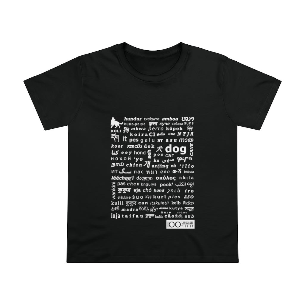 Women's Dog Tee - white print