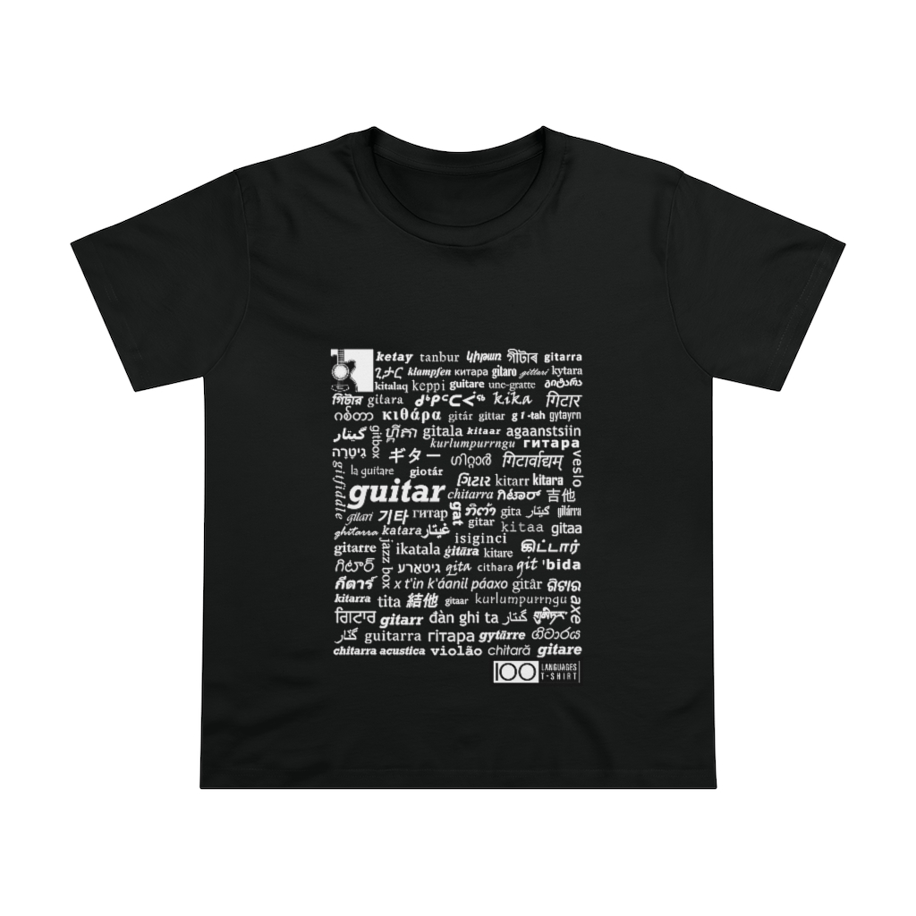Women's Guitar Tee - white print