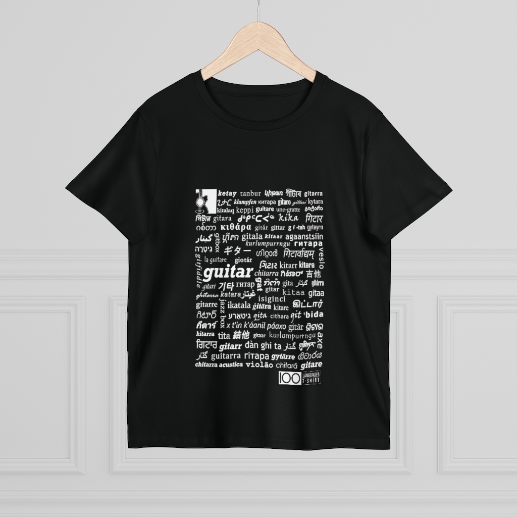 Women's Guitar Tee - white print - Image 4