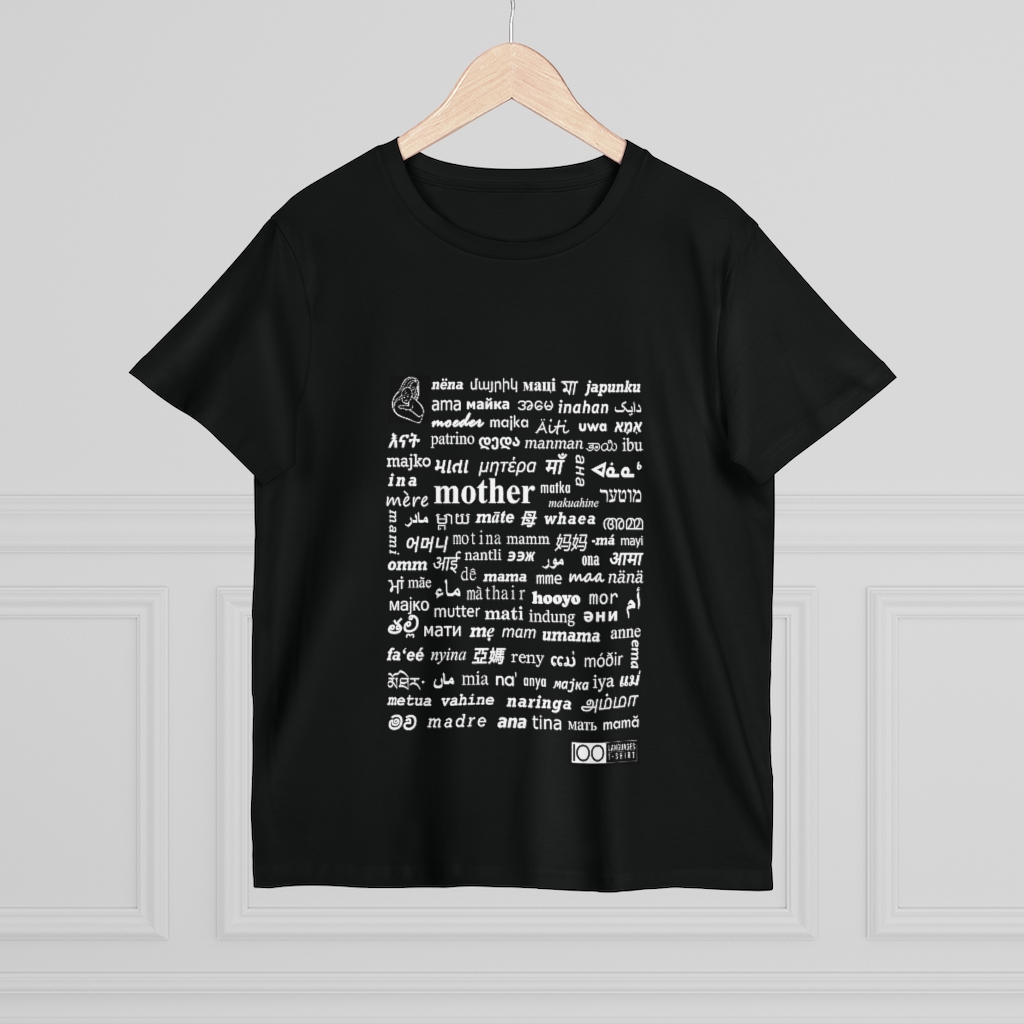 Women's Mother Tee - white print - Image 4