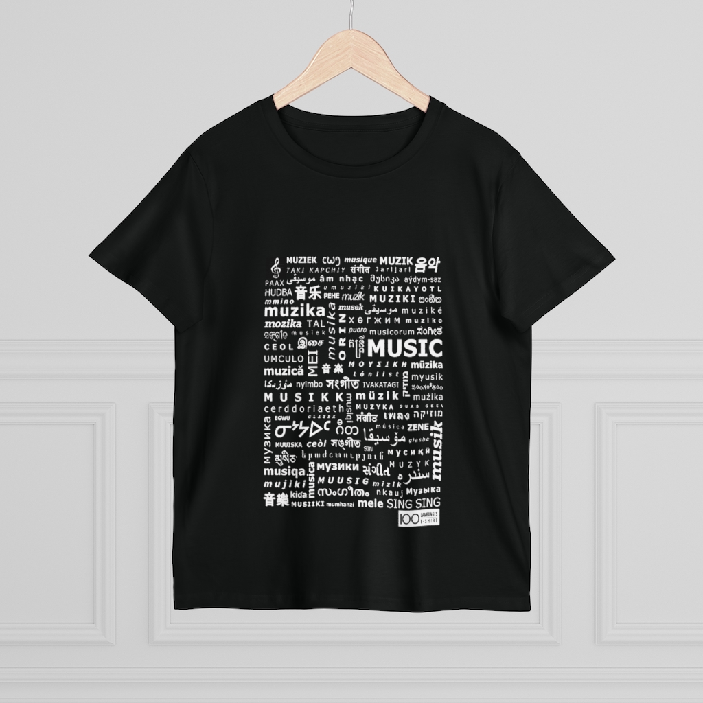 Women's Music Tee - white print - Image 4