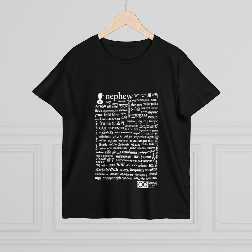 Women's Nephew Tee - white print - Image 4