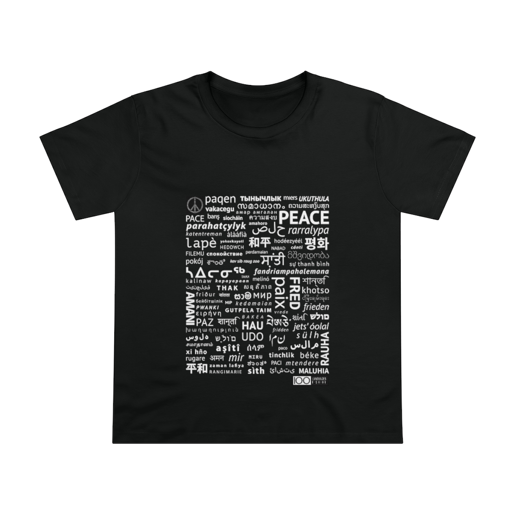 Women's Peace Tee - white print