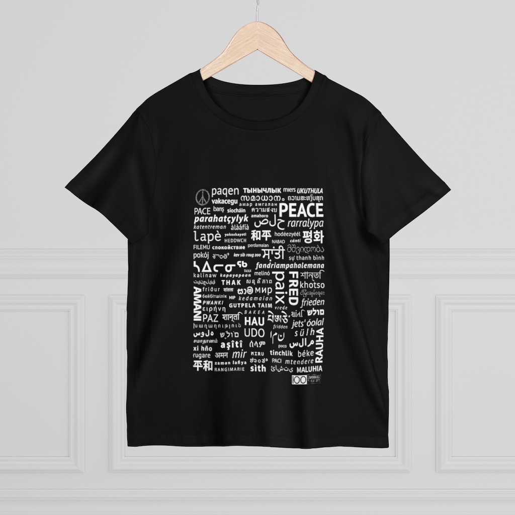 Women's Peace Tee - white print - Image 4