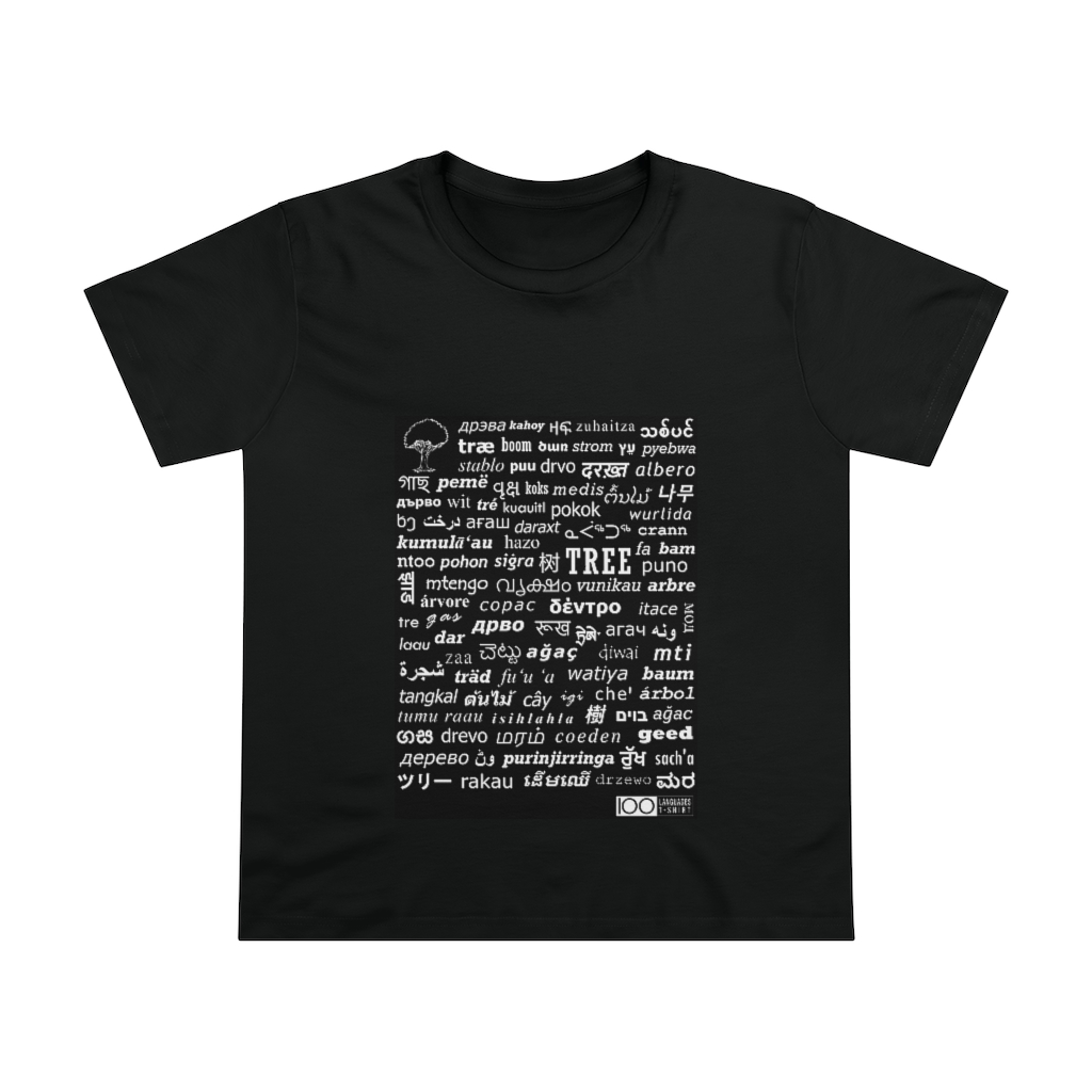 Women's Tree Tee - white print