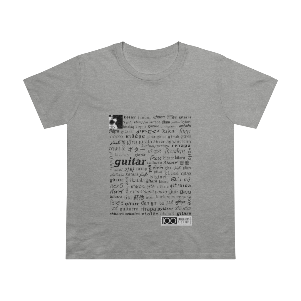 Women's Guitar Tee - black print - Image 5