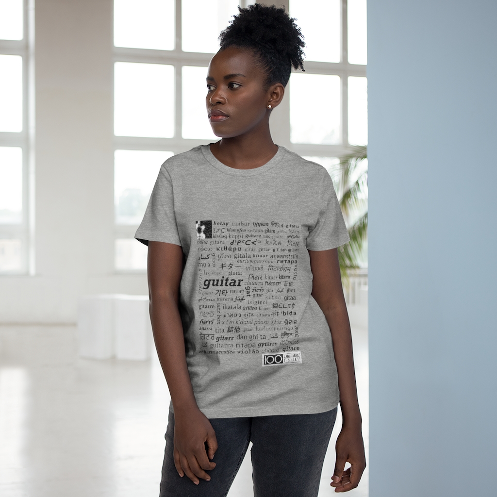 Women's Guitar Tee - black print - Image 7