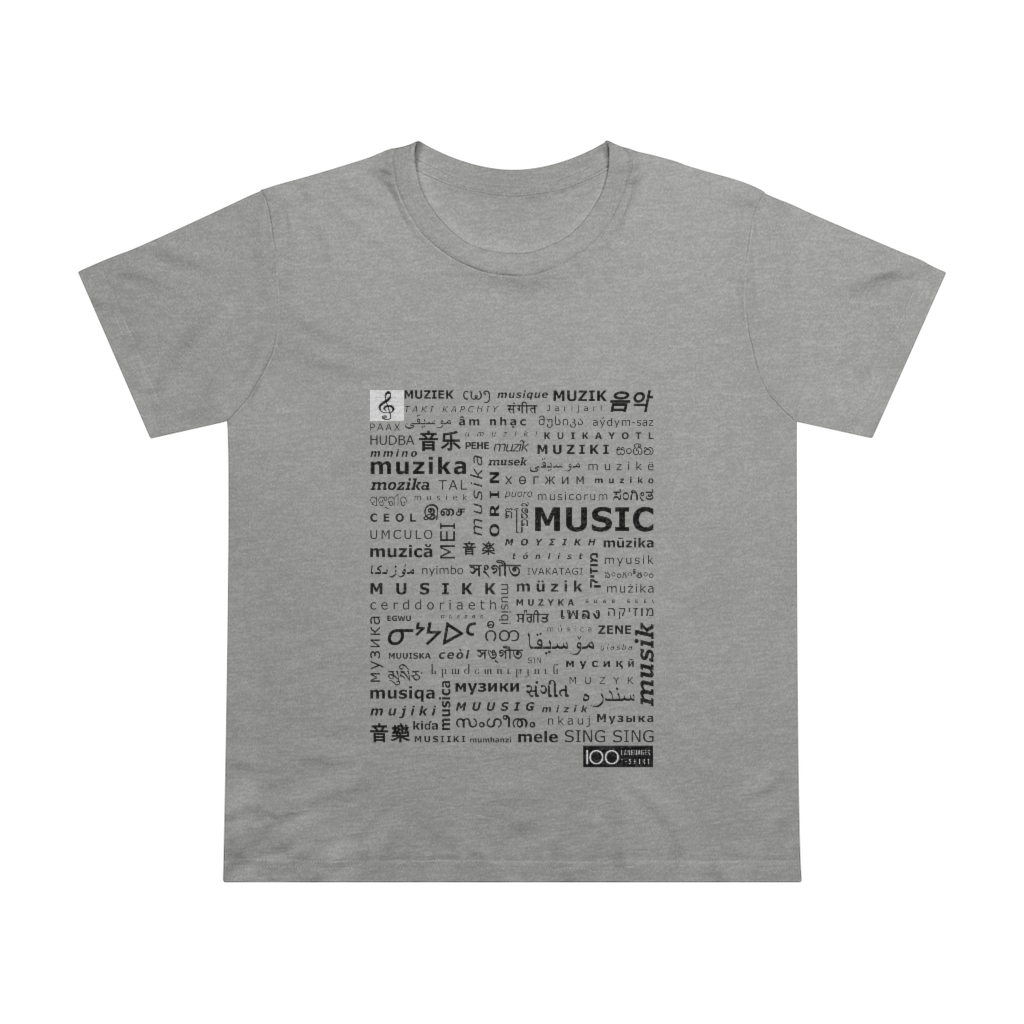 Women's Music Tee - black print - Image 5