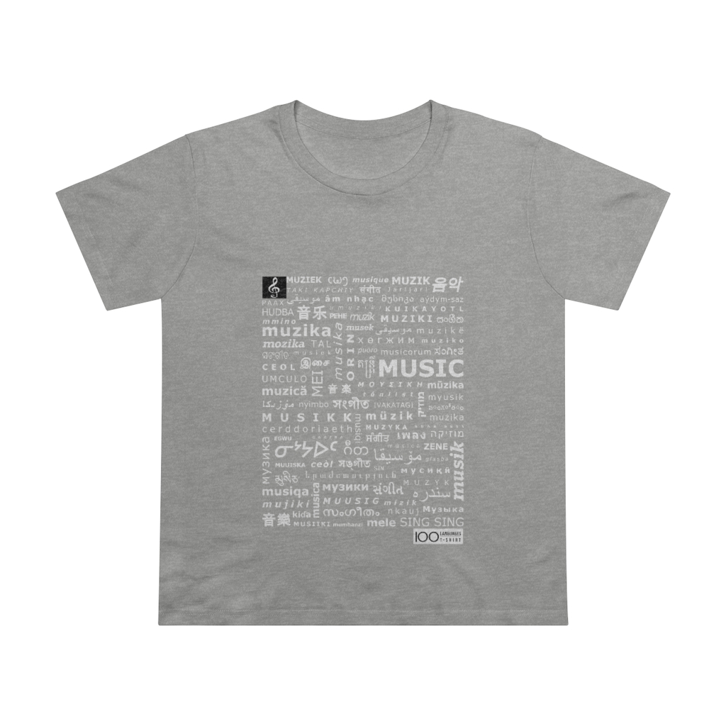 Women's Music Tee - white print - Image 5
