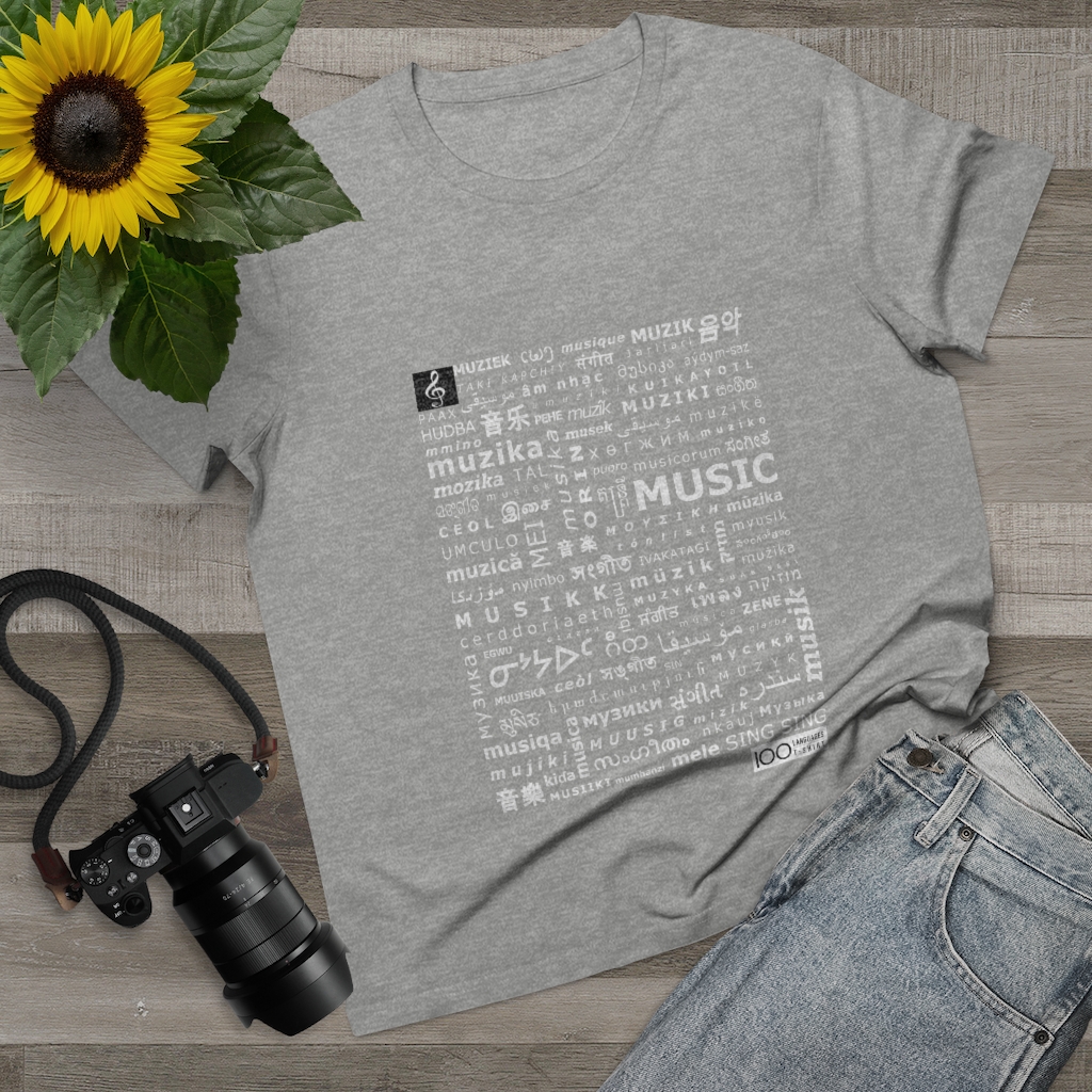 Women's Music Tee - white print - Image 6