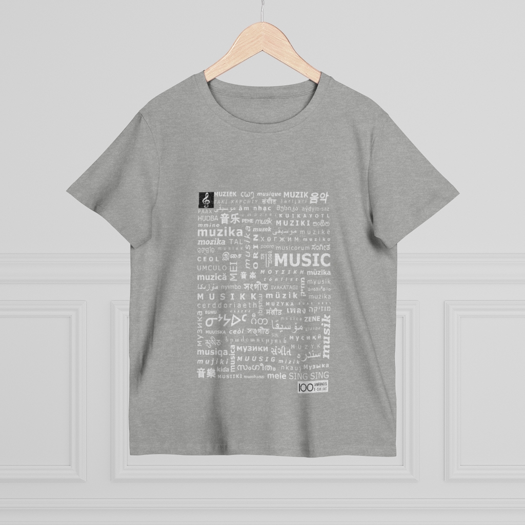 Women's Music Tee - white print - Image 8