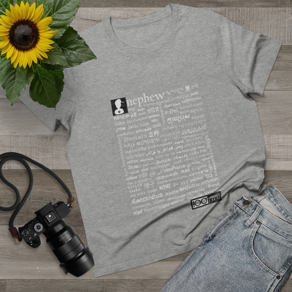 Women's Nephew Tee - white print - Image 6