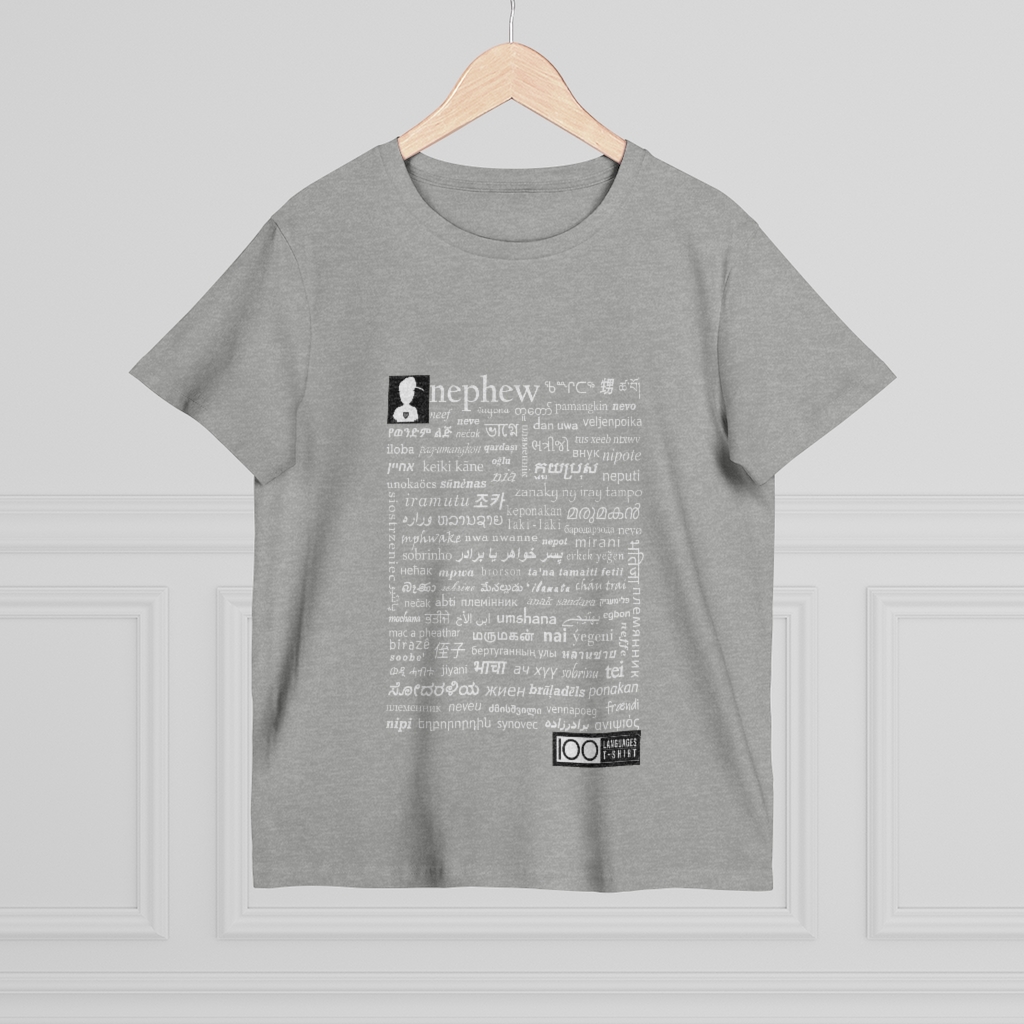 Women's Nephew Tee - white print - Image 8
