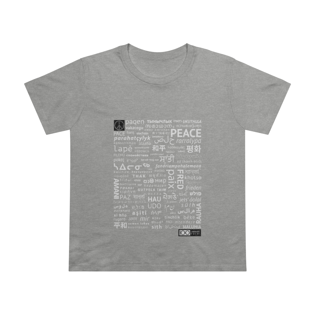 Women's Peace Tee - white print - Image 5