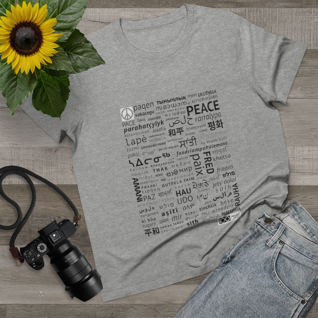 Women's Peace Tee - black print - Image 6
