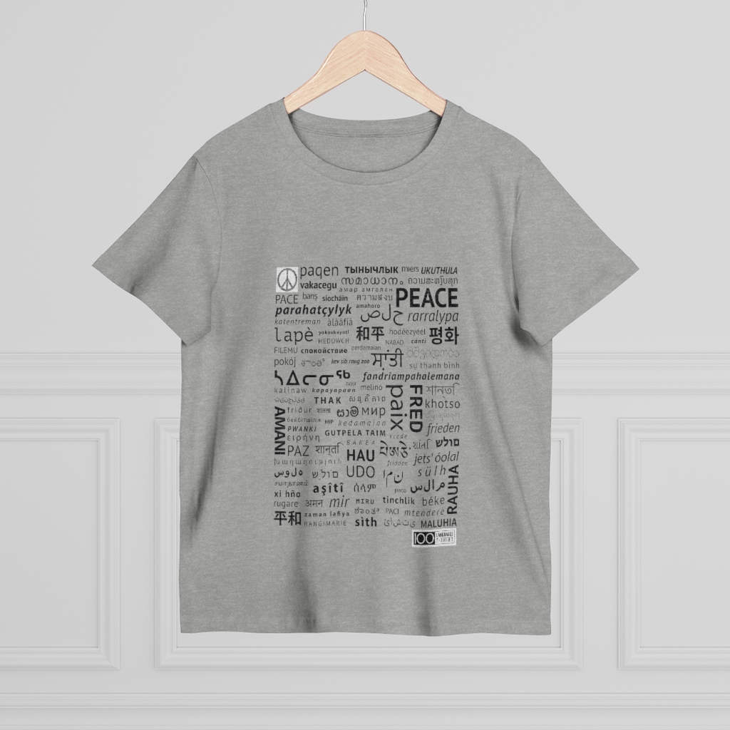 Women's Peace Tee - black print - Image 8