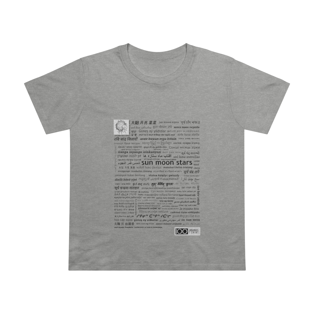 Women's Sun Moon Stars Tee - black print - Image 5