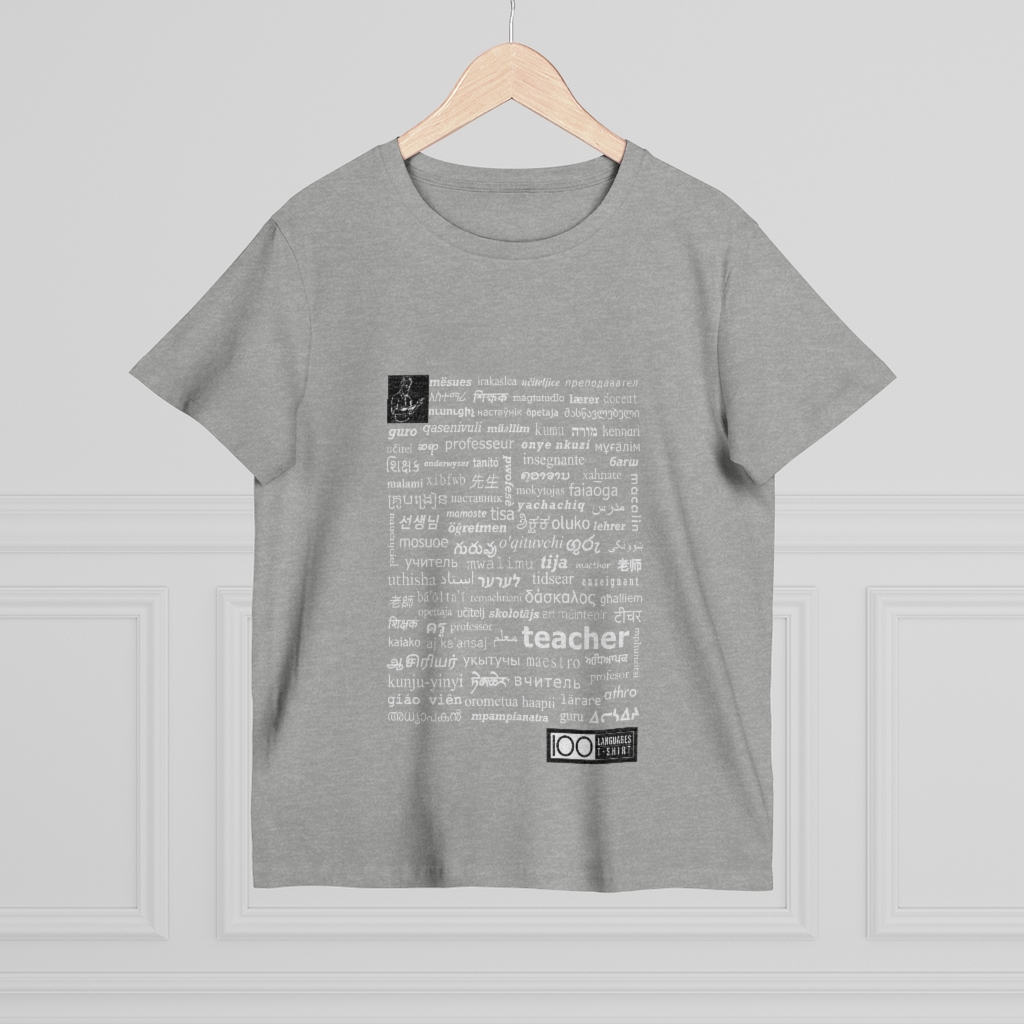 Women's Teacher Tee - white print - Image 8
