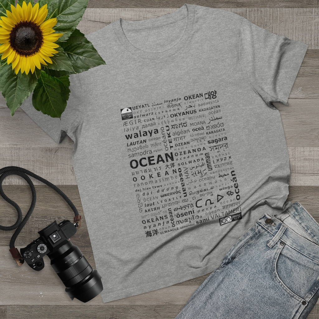 Women's Ocean Tee - black print - Image 6