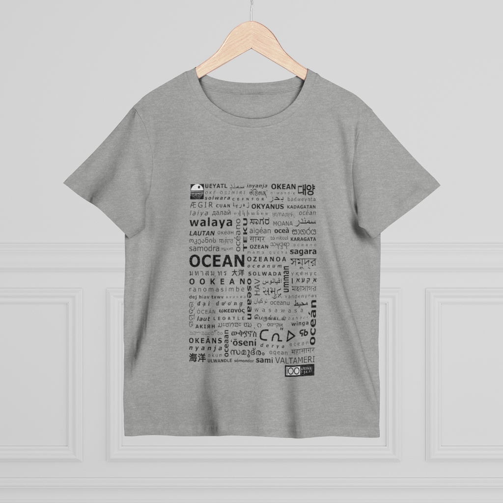Women's Ocean Tee - black print - Image 8