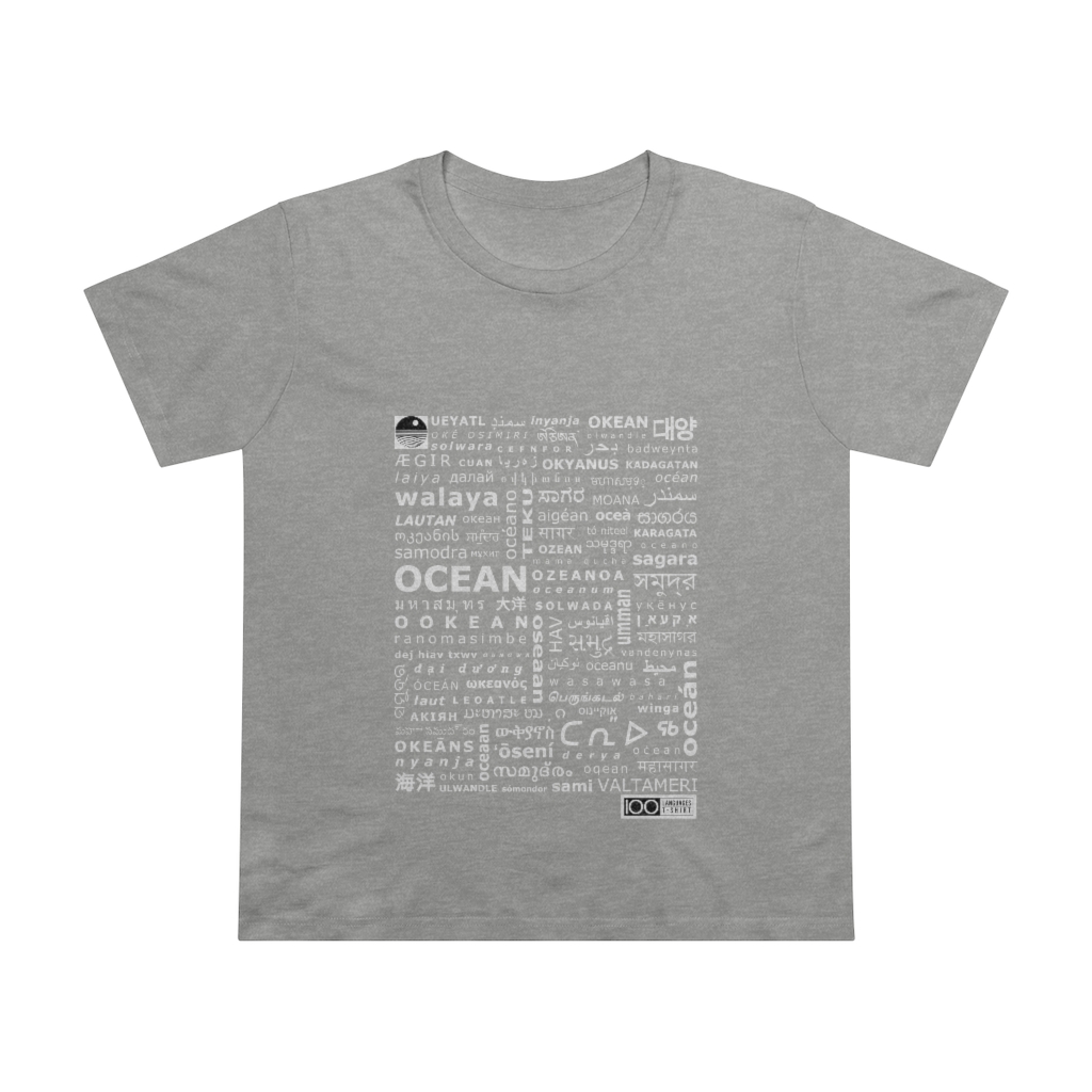 Women's Ocean Tee - white print - Image 5