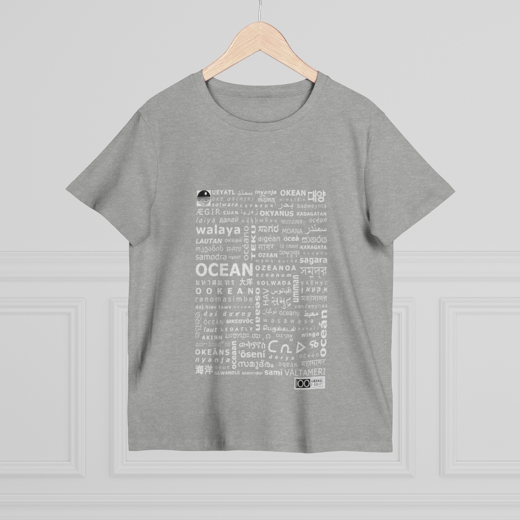 Women's Ocean Tee - white print - Image 8