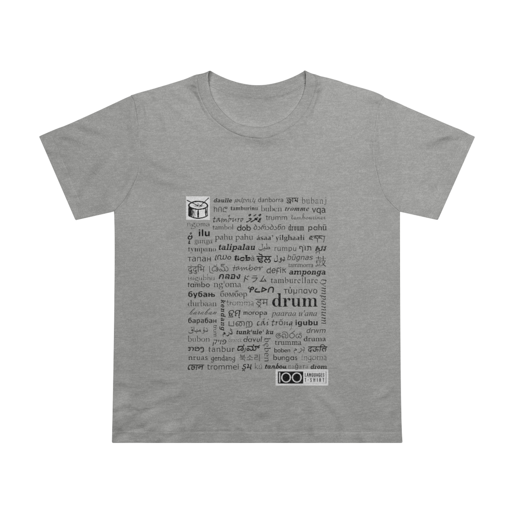 Women's Drum Tee - black print - Image 5