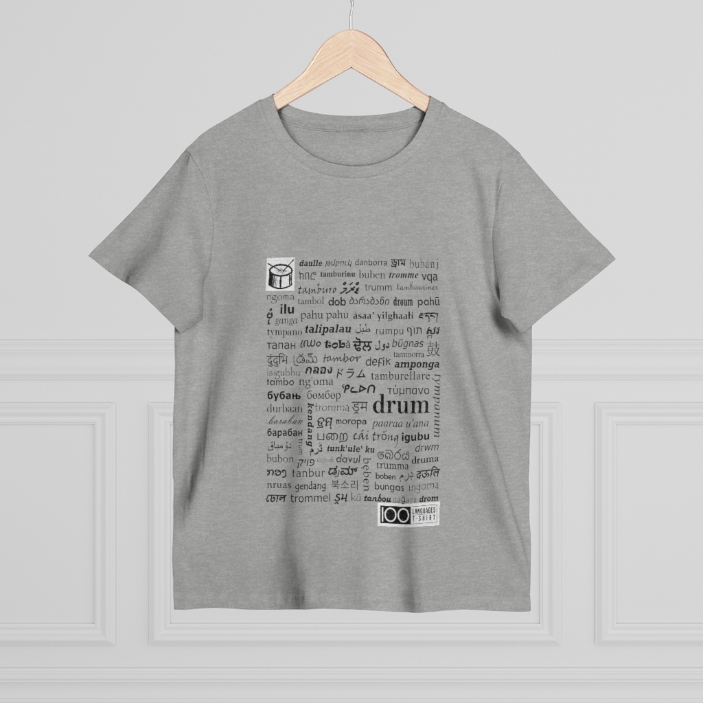 Women's Drum Tee - black print - Image 8